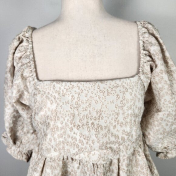 Mittoshop Floral Print Jacquard Cottagecore Boho Peasant Fairy Dress Size M #590 - Picture 2 of 12